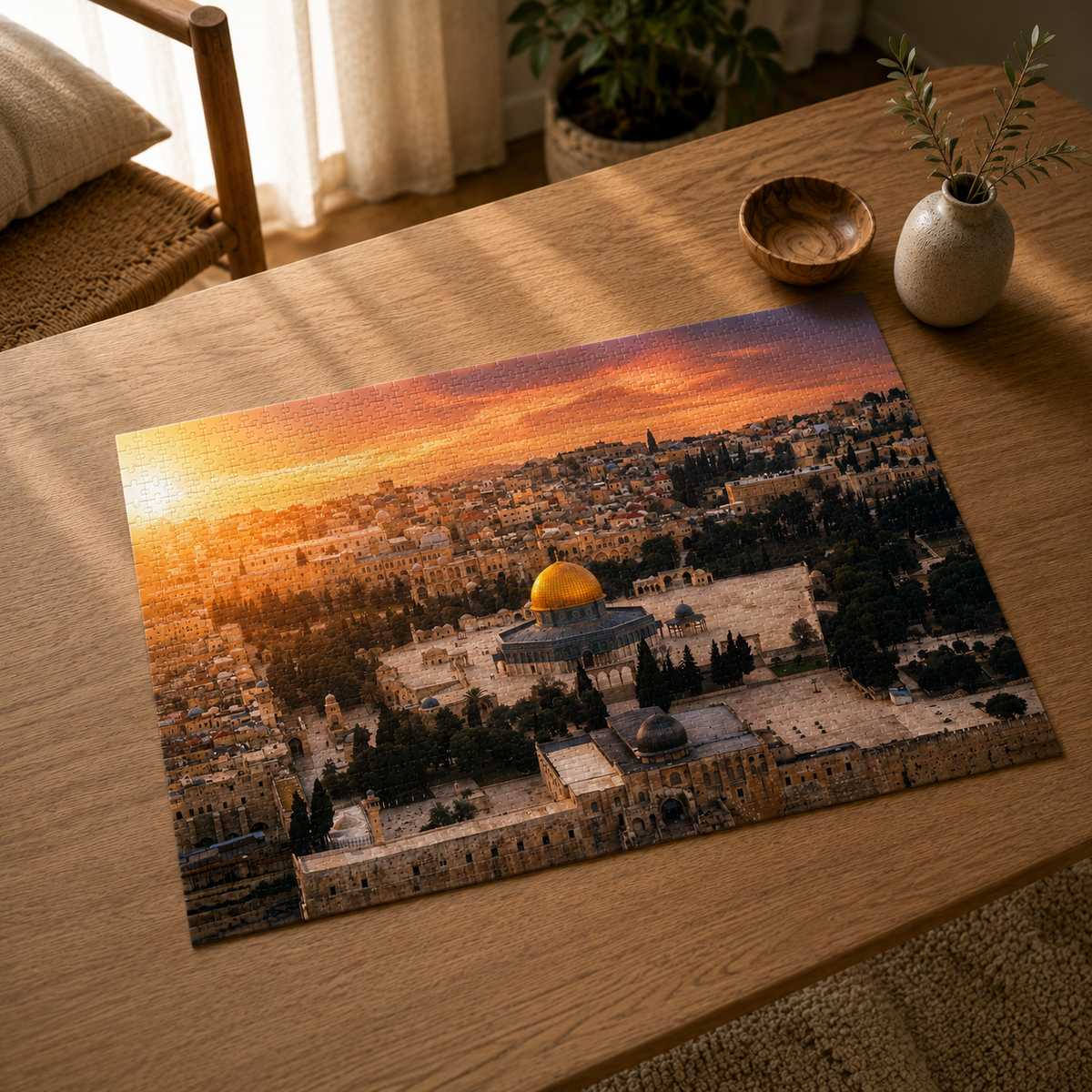 Completed Al-Aqsa 500-piece puzzle featuring the Dome of the Rock